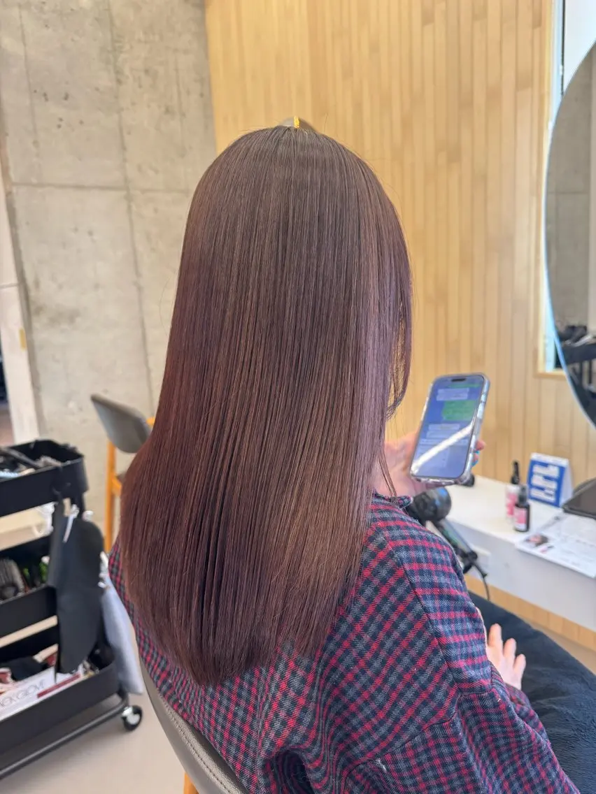 ロング カラー ブラウンカラー ピンクカラー ピンクブラウン カット ヘアカラー トリートメント 【髪質改善】 kasumi🌷🌷のヘアスタイル