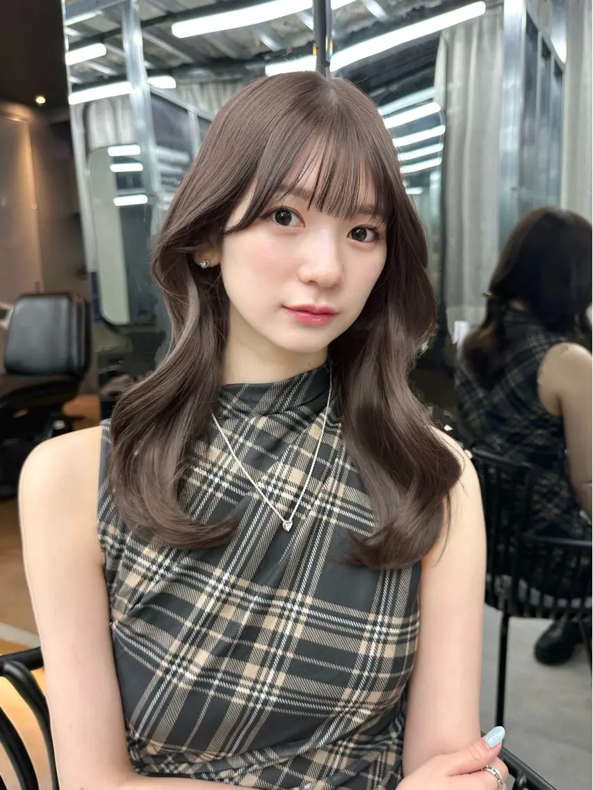 ロング カット ヘアカラー トリートメント 韓国/ワンホンヘア 髪質改善/MaCoのヘアスタイル