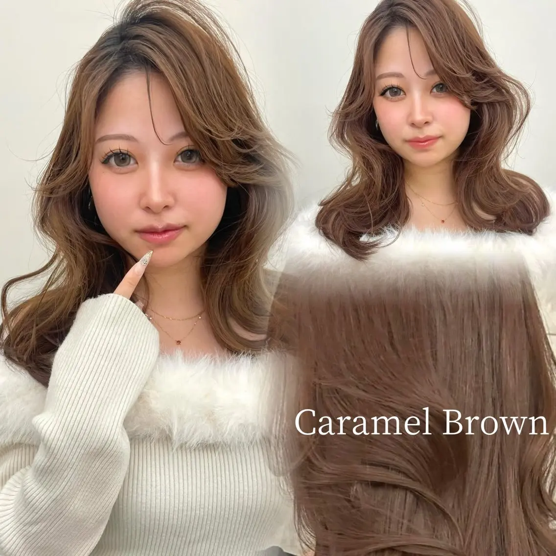 カラー ブラウンカラー キャラメルブラウン ヘアカラー londnaitre 乙川友杏のヘアスタイル