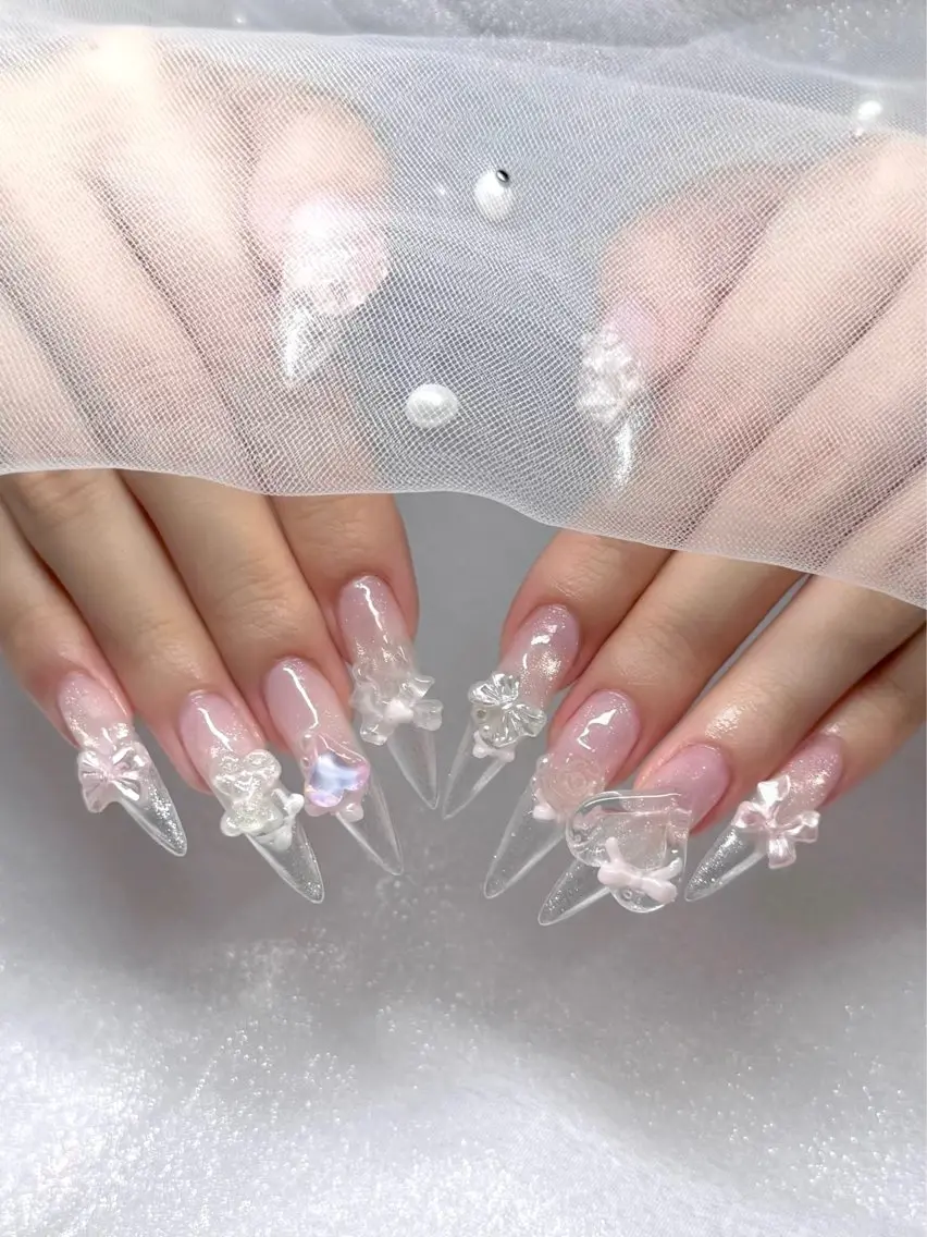 ネイル クリアネイル 持ち込み ハンドネイル Hal nail立川 Nanami⏦のネイルデザイン