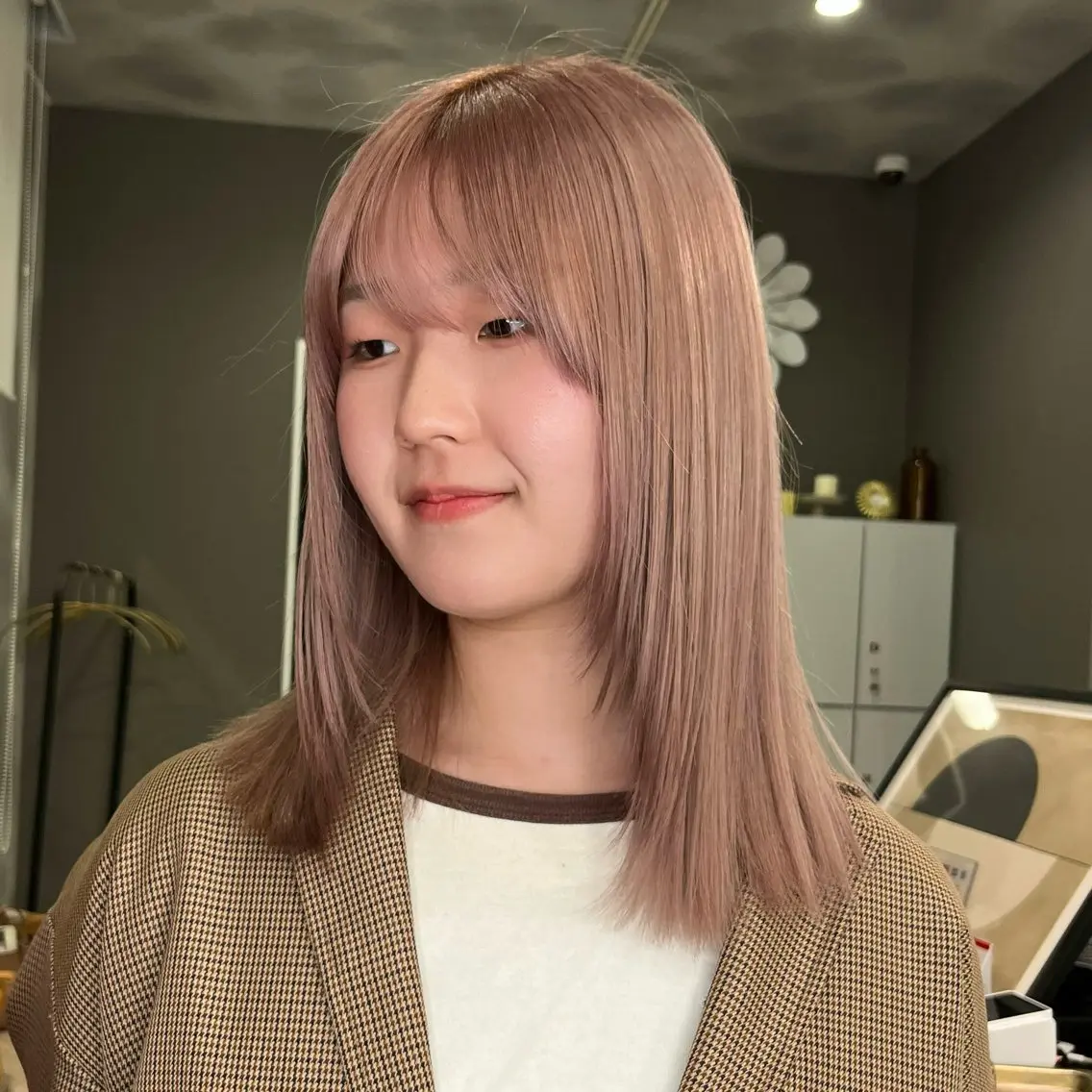 カラー ピンクカラー ヘアカラー トリートメント sato mizukiのヘアスタイル