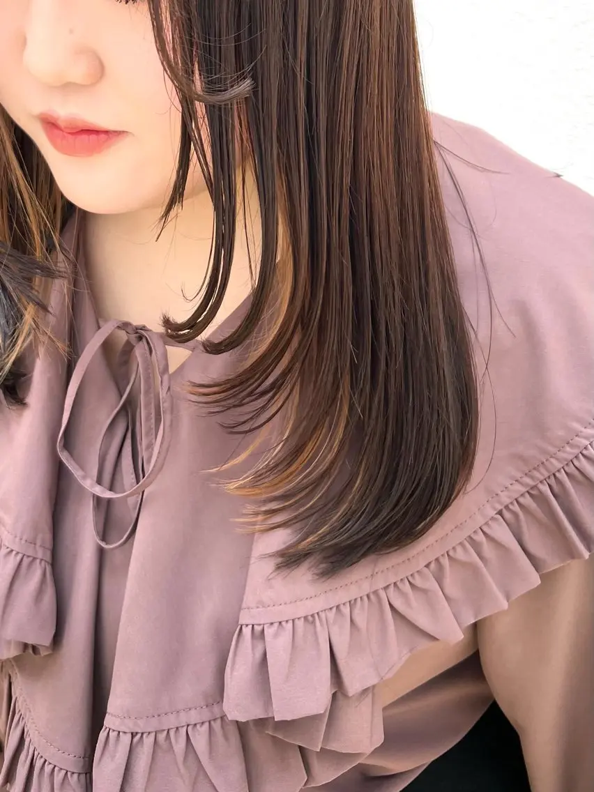 ロング 顔周りカット たけなか ゆいのヘアスタイル