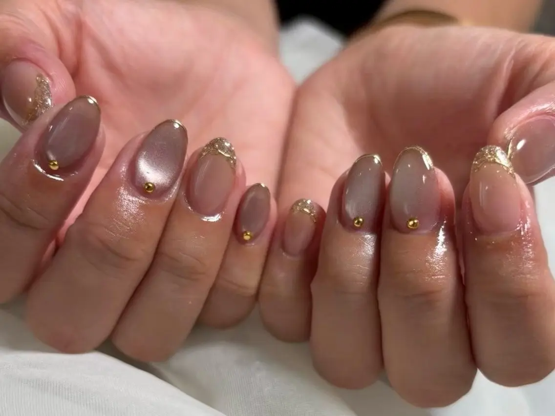 ネイル マグネットネイル ニュアンスネイル オフィスネイル ハンドネイル Nail Salon Luanaのネイルデザイン