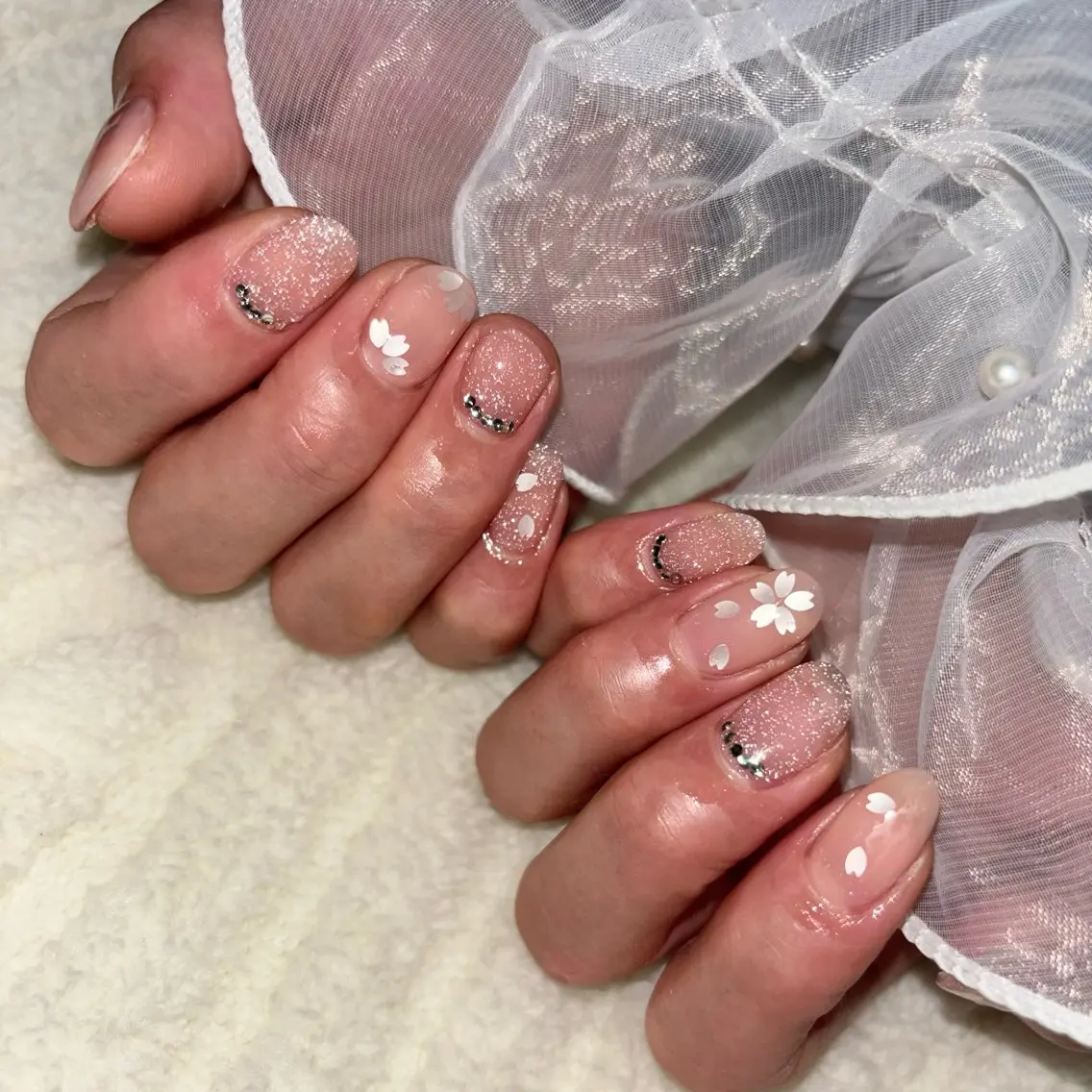 ネイル 桜ネイル フラッシュネイル ハンドネイル わたなべ さやかのネイルデザイン