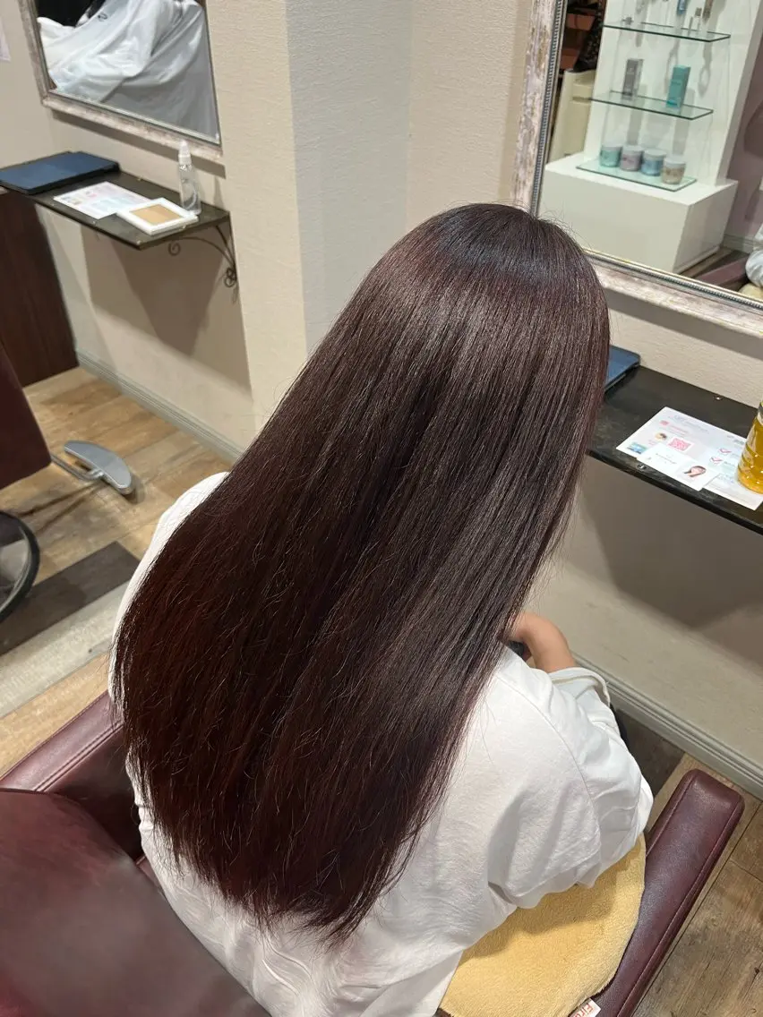 ロング カラー ラベンダーカラー トリートメント 顔まわり/透け感 カラー/青栁優🔆のヘアスタイル