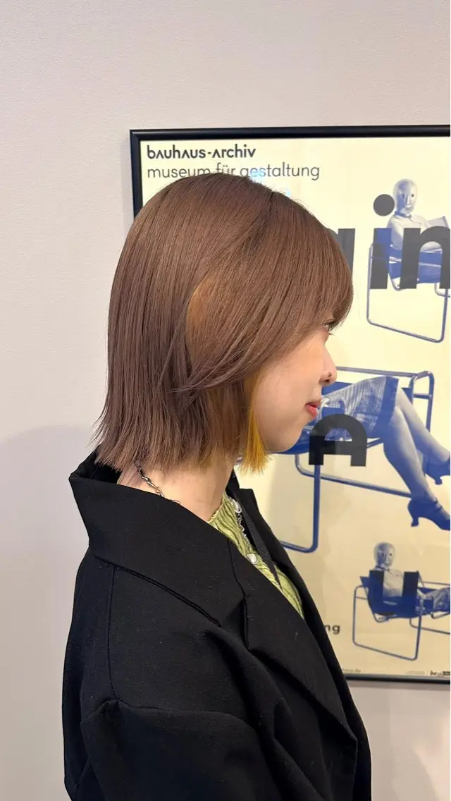 カラー ベージュカラー オレンジ オレンジベージュ Reina 札幌美容師のヘアスタイル