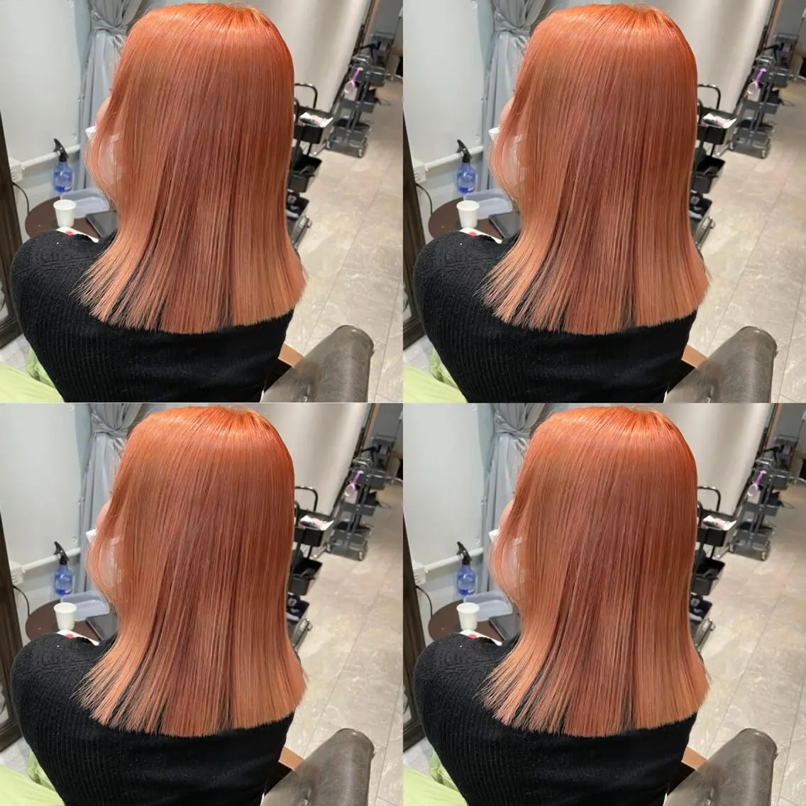 ミディアム カラー ブリーチ オレンジ カット ヘアカラー トリートメント ヘアセット 💜ハイトーン💛 マジカルかいちゃんのヘアスタイル
