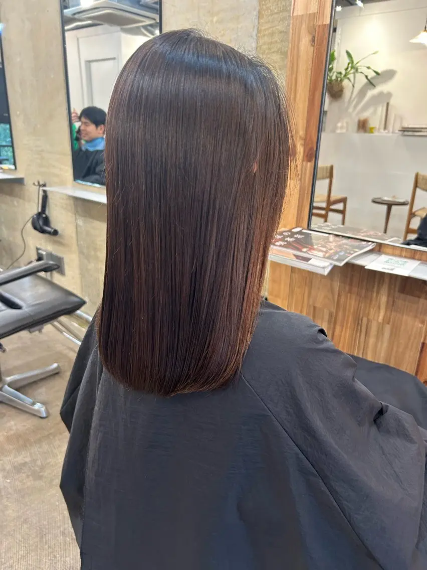 ミディアム 縮毛矯正 momona english okのヘアスタイル