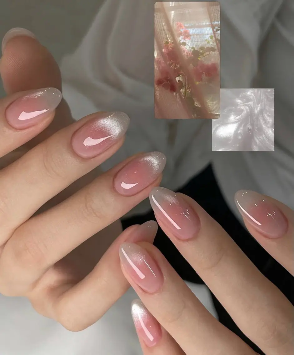 ネイル ハンドネイル 🎀PG🩵 ネイルサロンのネイルデザイン