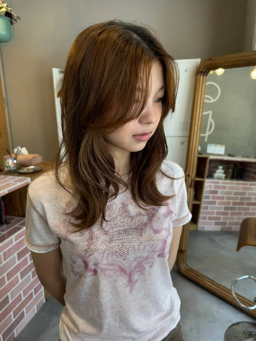 カラー 🌙ヘーゼルベージュ レイヤーカット🌙のヘアスタイル