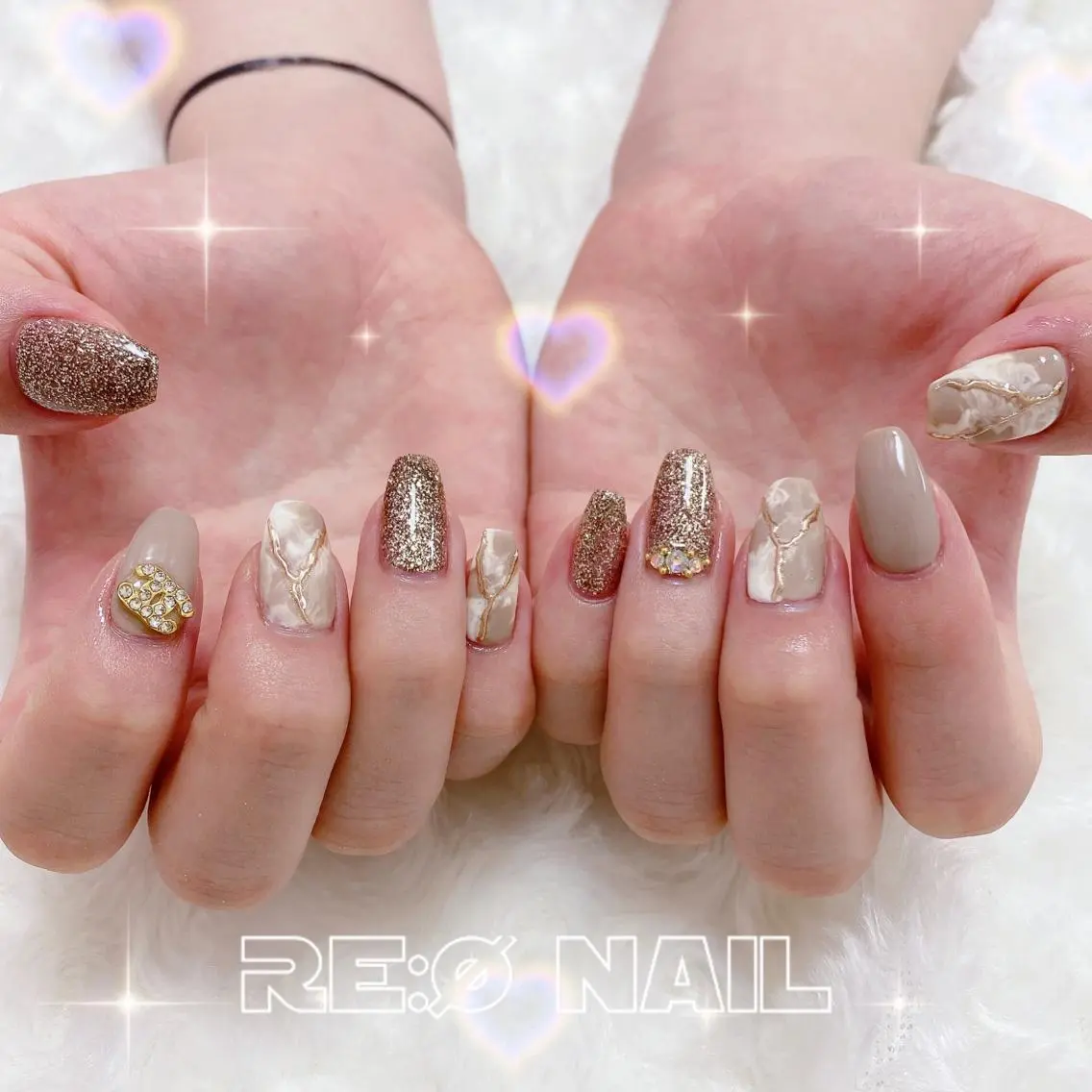 ネイル 大理石ネイル(マーブル) ハンドネイル Re:Ø nail 🩵TSUJIのネイルデザイン