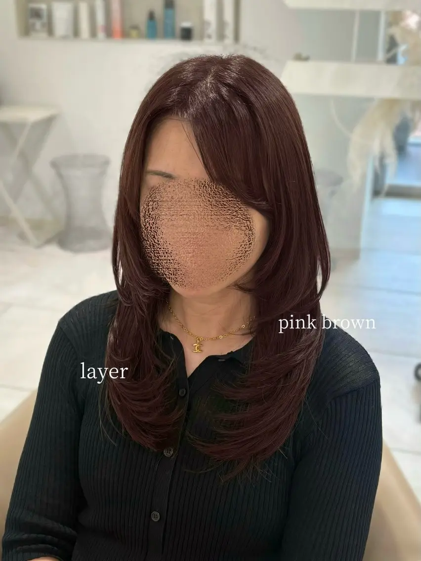 ロング カラー カット ヘアカラー トリートメント ハッシュカット 暖色カラー/伊藤菜月のヘアスタイル