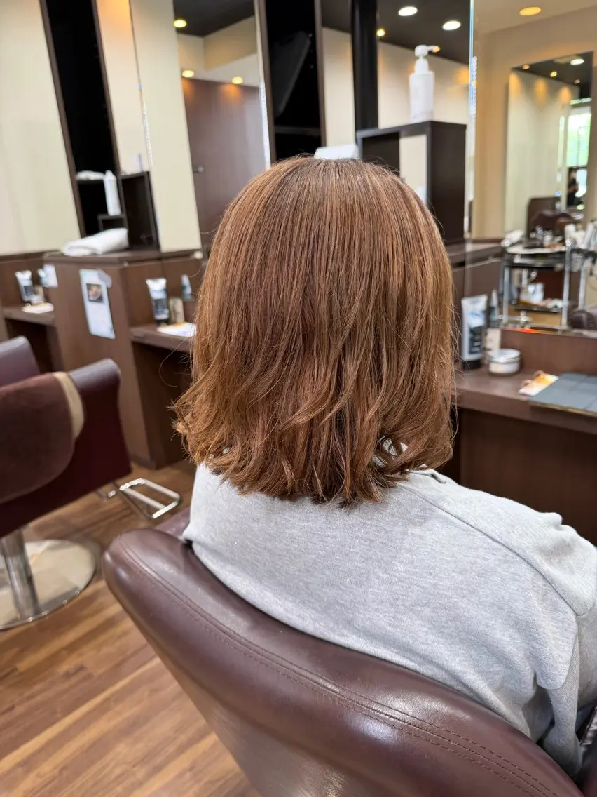 ミディアム カラー ベージュカラー ボブ ヘアカラー 仲井 充のヘアスタイル