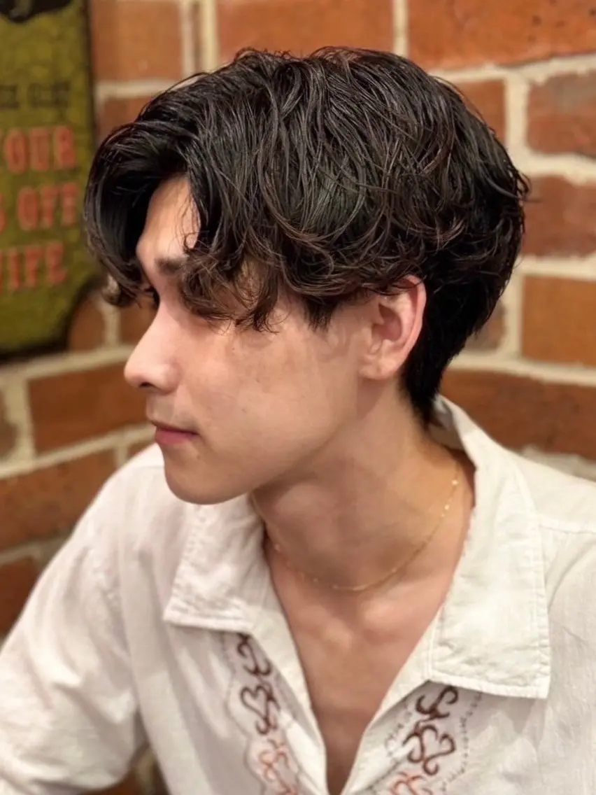ショート パーマ メンズ 野川 純麗のヘアスタイル