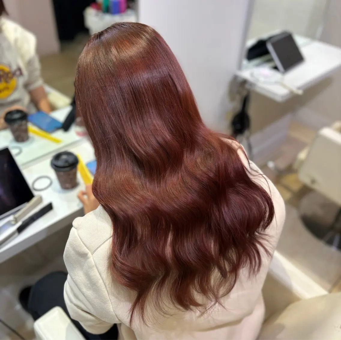 ロング カット ヘアカラー トリートメント 新宿/艶カラー 🎀韓国ヘアKANAのヘアスタイル