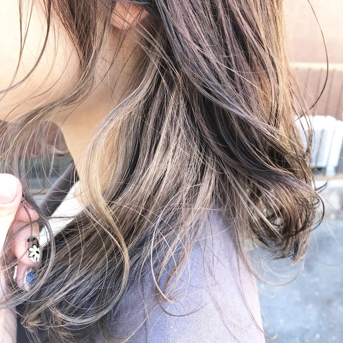 セミロング カラー ベージュカラー インナーカラー ミルクティーベージュ Kaede .のヘアスタイル