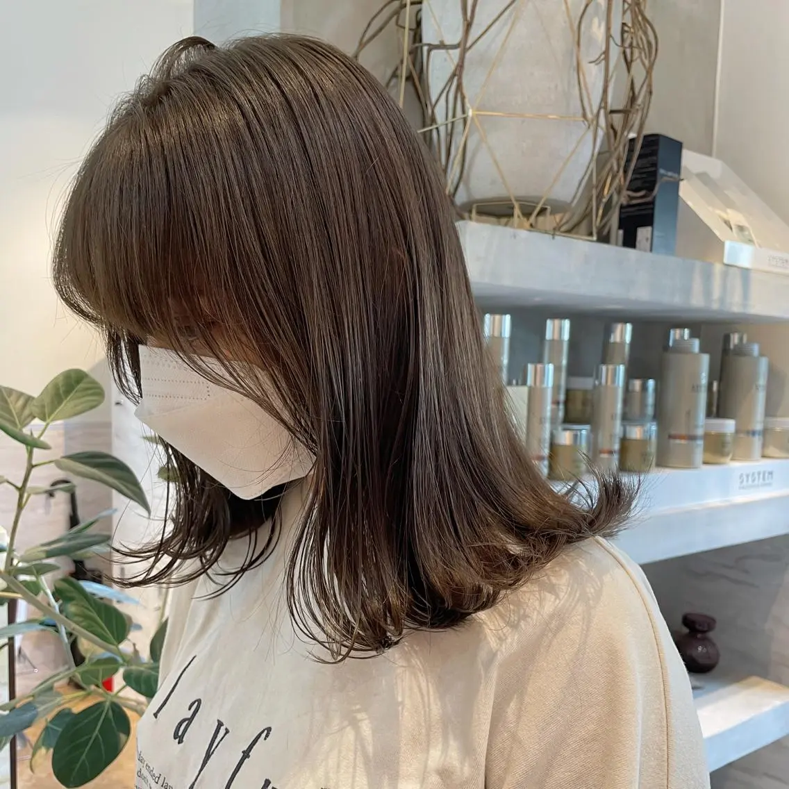 ミディアム カラー ベージュカラー モカベージュ 🫧透明感ヘア🫧 🧸竹花　彩希🧸のヘアスタイル