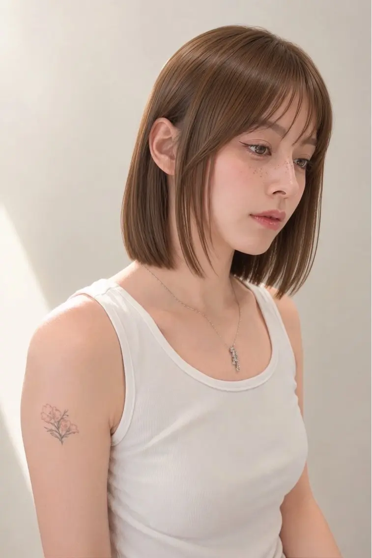 ショート ボブ 顔周りカット 似合わせカット カット 小顔ボブ jilblanカホのヘアスタイル