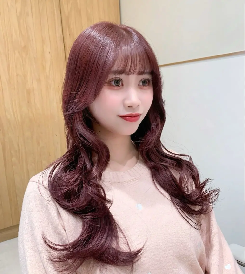 ミディアム カラー カット ヘアカラー トリートメント ヘッドスパ ヘアセット 韓国ヘア/レイヤー/ 顔まわり/りょーとのヘアスタイル