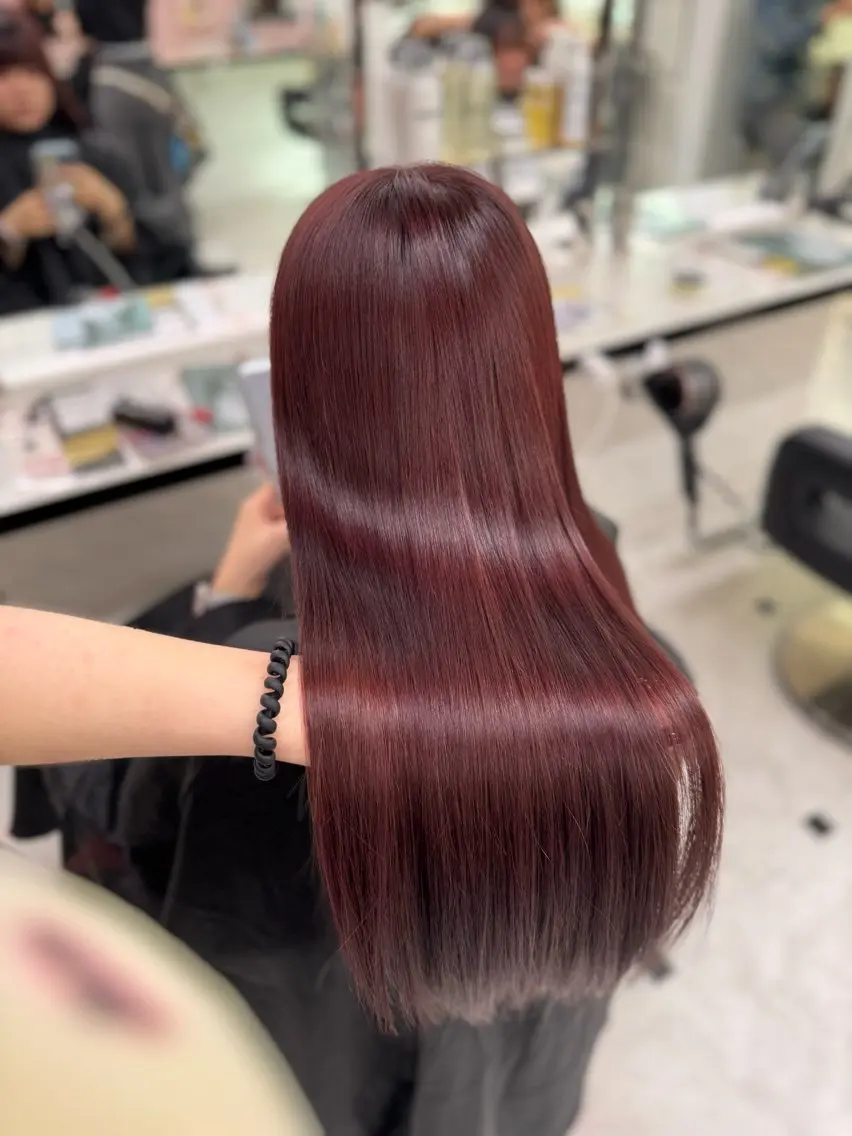 ロング ヘアカラー トリートメント ヘッドスパ ヘアセット ♥️韓国風透明感 暖色misa♥️のヘアスタイル