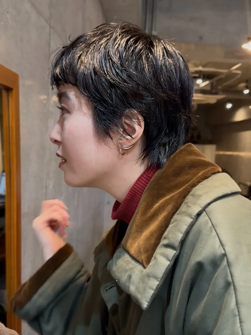 ショート カラー パーマ カット パーマ トリートメント 前野 日奈のヘアスタイル