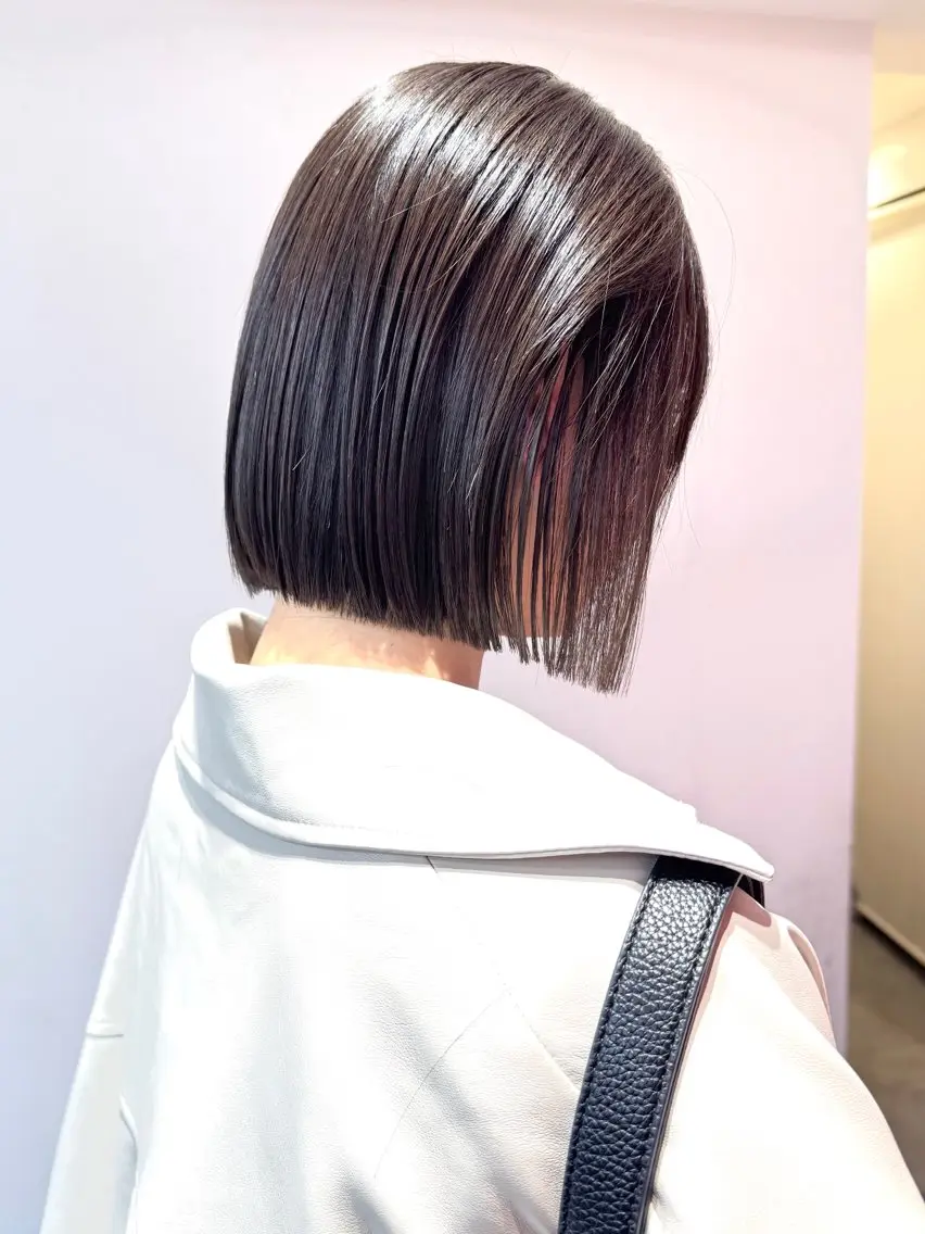 ショート カット 縮毛矯正 トリートメント 莉乃/縮毛矯正/髪質 改善/艶カラーのヘアスタイル