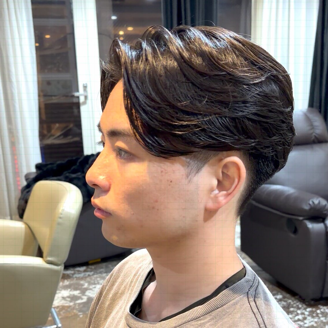 メンズ カット パーマ 原田 黎也のヘアスタイル