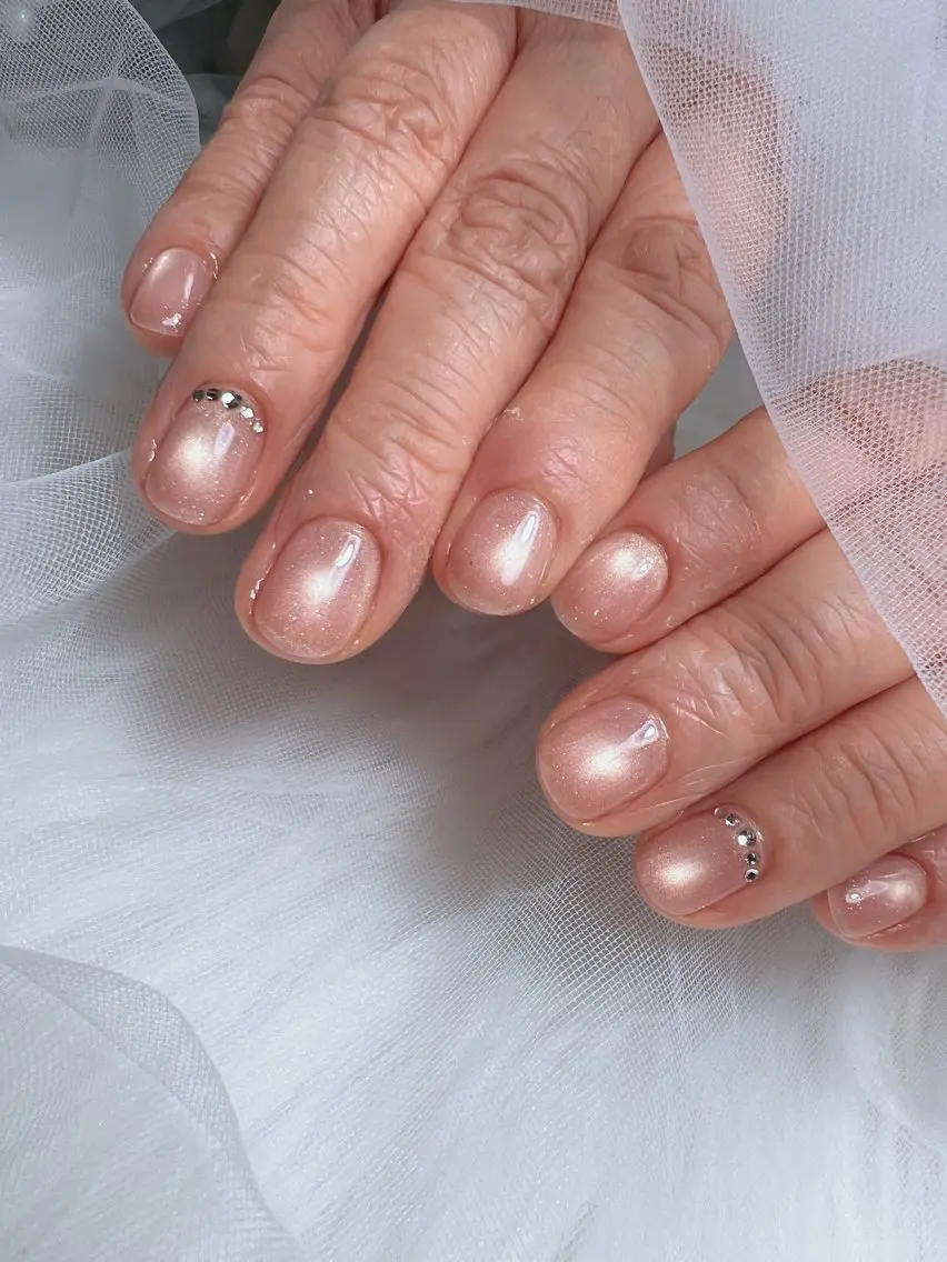 ネイル マグネットネイル マグネットワンカラー ワンカラーネイル ストーンネイル nail salon Noël_赤磐のネイルデザイン