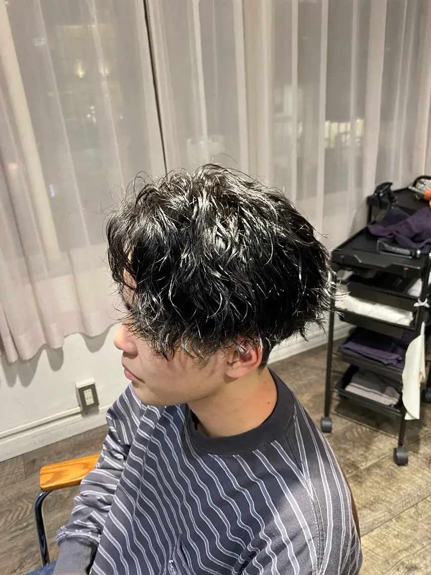 ショート パーマ メンズ カット パーマ 大阪/メンズパーマ /海外風/江﨑翔のヘアスタイル