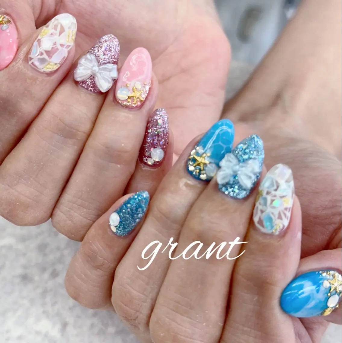 ネイル 夏ネイル ハンドネイル nailsalon grantのネイルデザイン