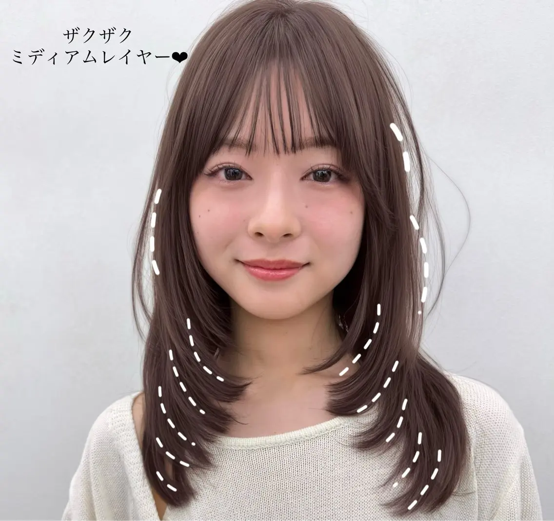 ミディアム レイヤーカット 似合わせカット カット 🌈パーマ大募集中 銀座sandノスケのヘアスタイル