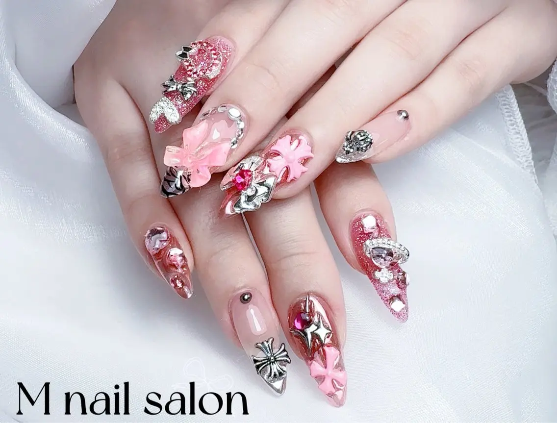 ネイル ハンドネイル M🌷nail 長さだし専門店のネイルデザイン