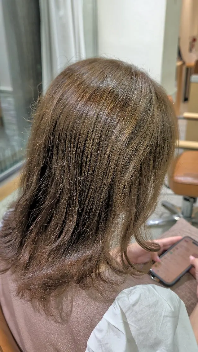 ミディアム カラー ヘアカラー トリートメント カラー/銀座 /あおいのヘアスタイル