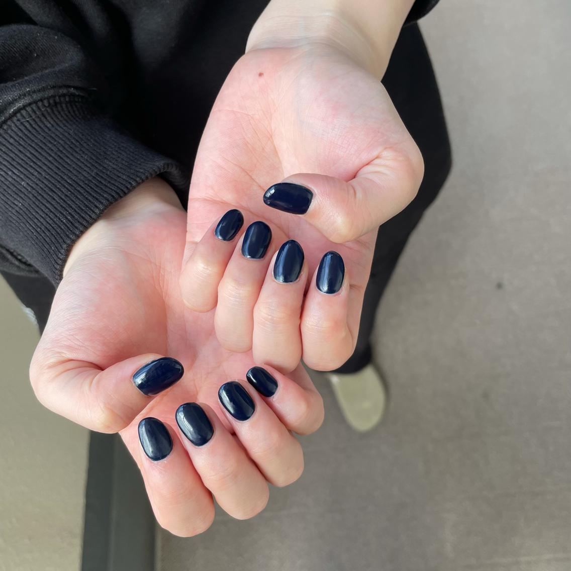ネイル ネイビー ハンドネイル Nail Salon Aleumのネイルデザイン