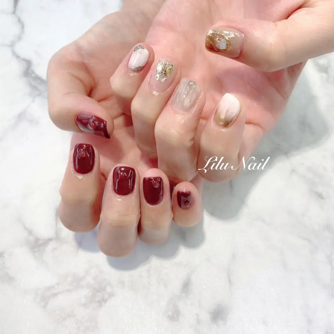 ネイル ニュアンスネイル モチの良さ◉ フィルインネイル♡のネイルデザイン