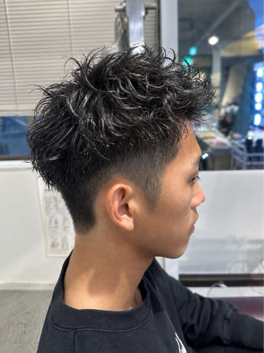 ショート カット パーマ メンズ/ダブルカラー /ベージュ🧸/制流のヘアスタイル