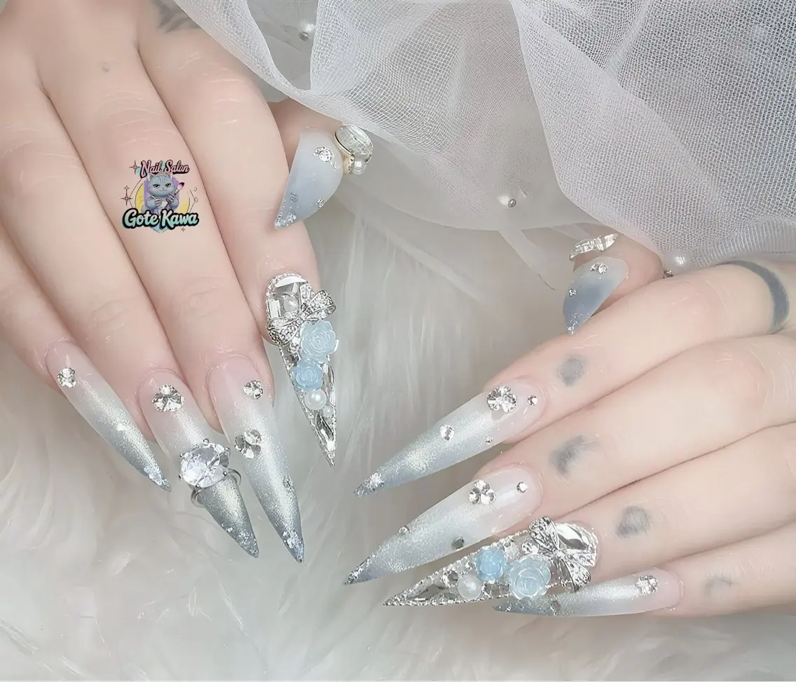 ネイル グラデーション キラキラネイル マグネットネイル 春ネイル バレンタイン ハンドネイル ハンドケア Gote Kawa nail salonのネイルデザイン