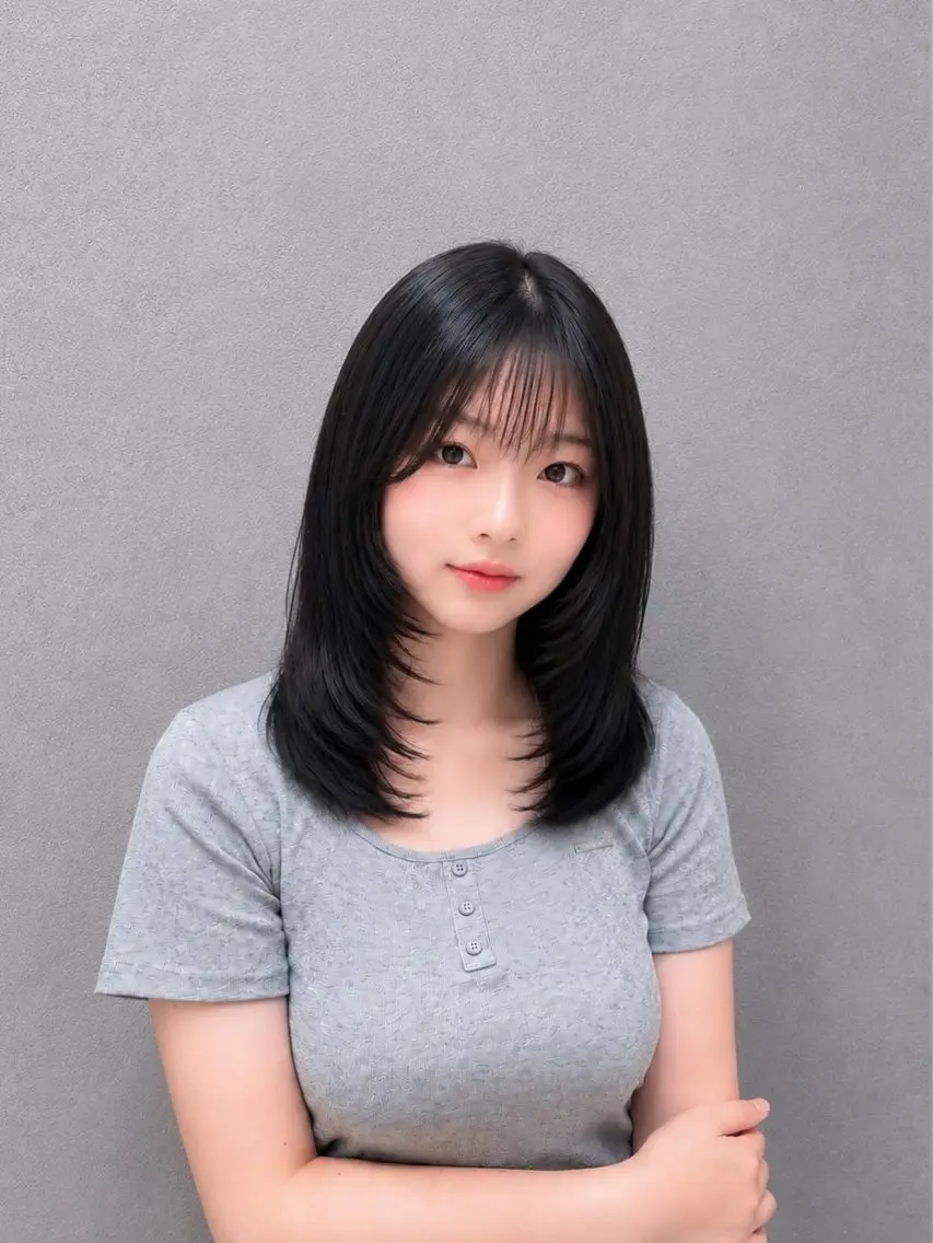 ミディアム カット 艶カラー×似合 わせヘア✨hinaのヘアスタイル
