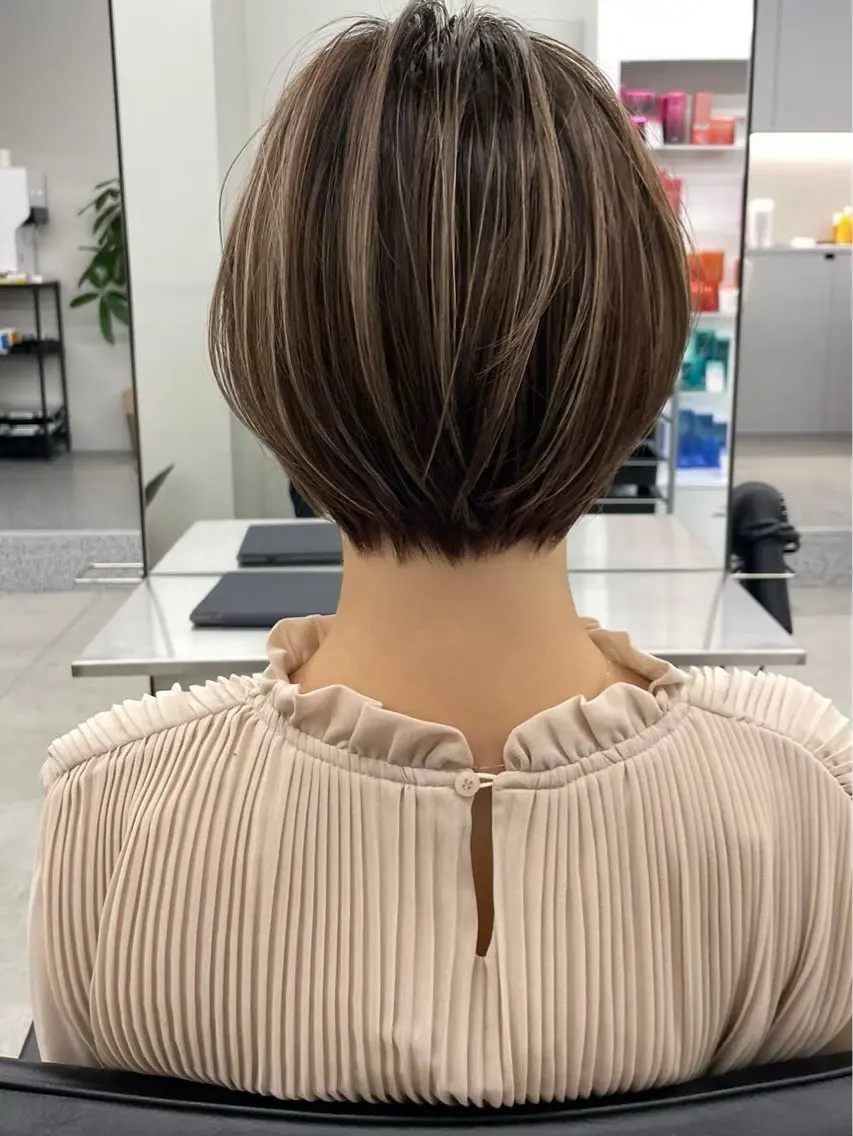 ショート カラー カット ヘアカラー ハイライトNo.1☆ ゆうのヘアスタイル