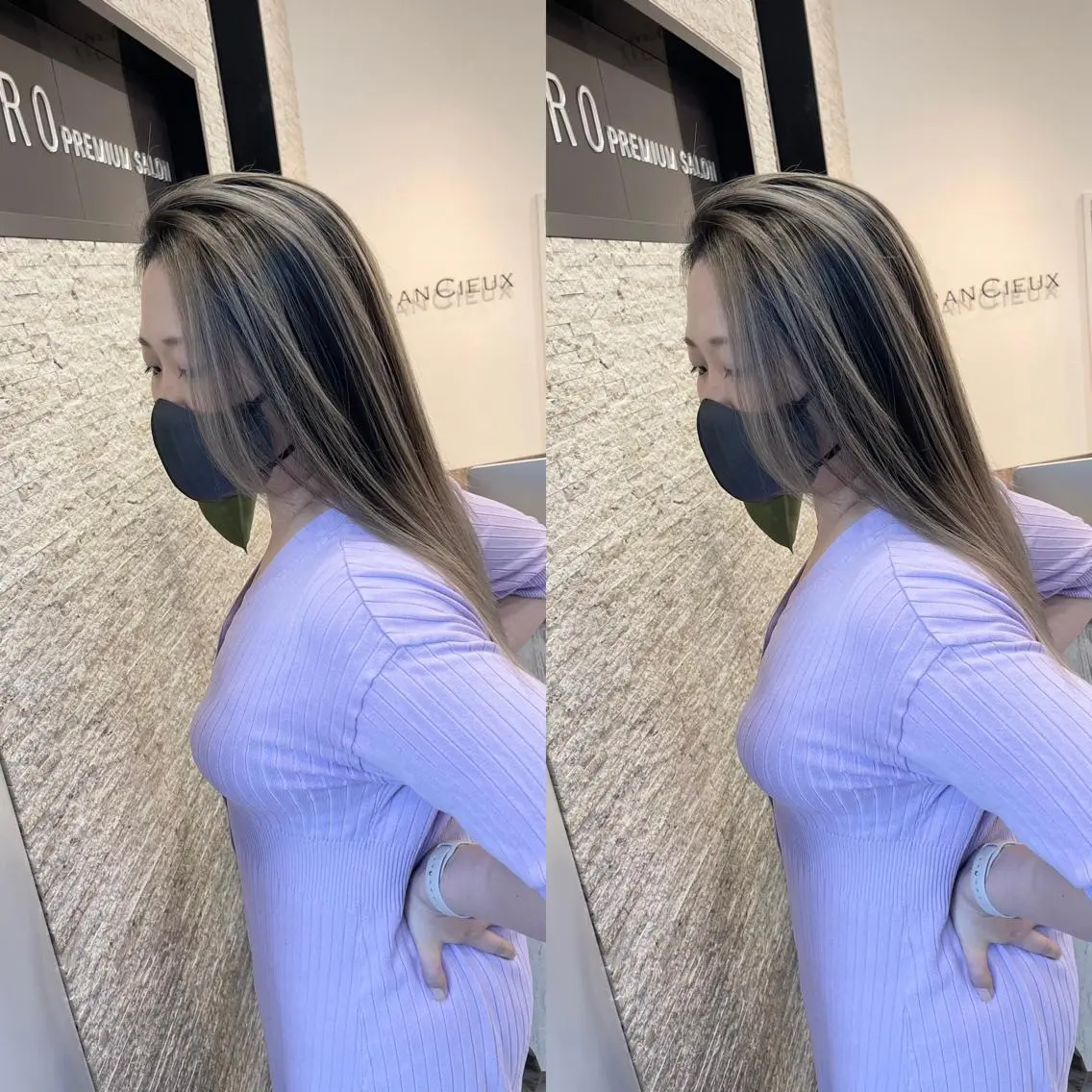 セミロング ヘアカラー トリートメント Y Uのヘアスタイル