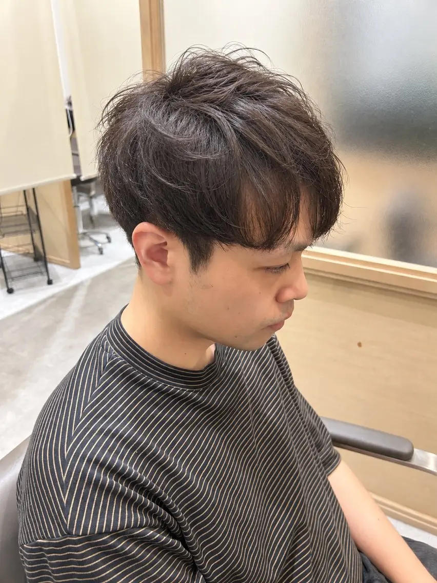 ショート メンズ メンズブリーチ メンズパーマ ケアカラー 久木原 ゆりのヘアスタイル