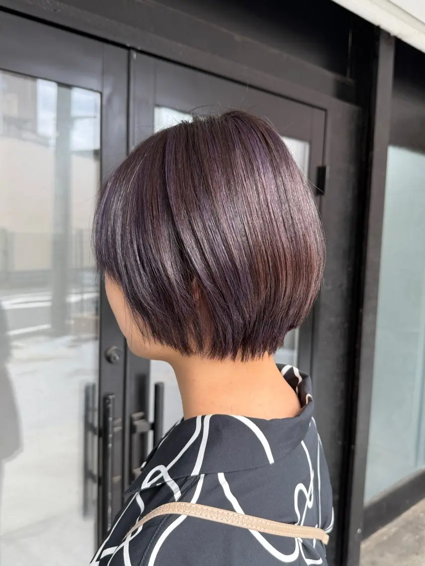 ショート カラー ヘアカラー トリートメント 透明感カラー/パーマ 🌀アオノのヘアスタイル