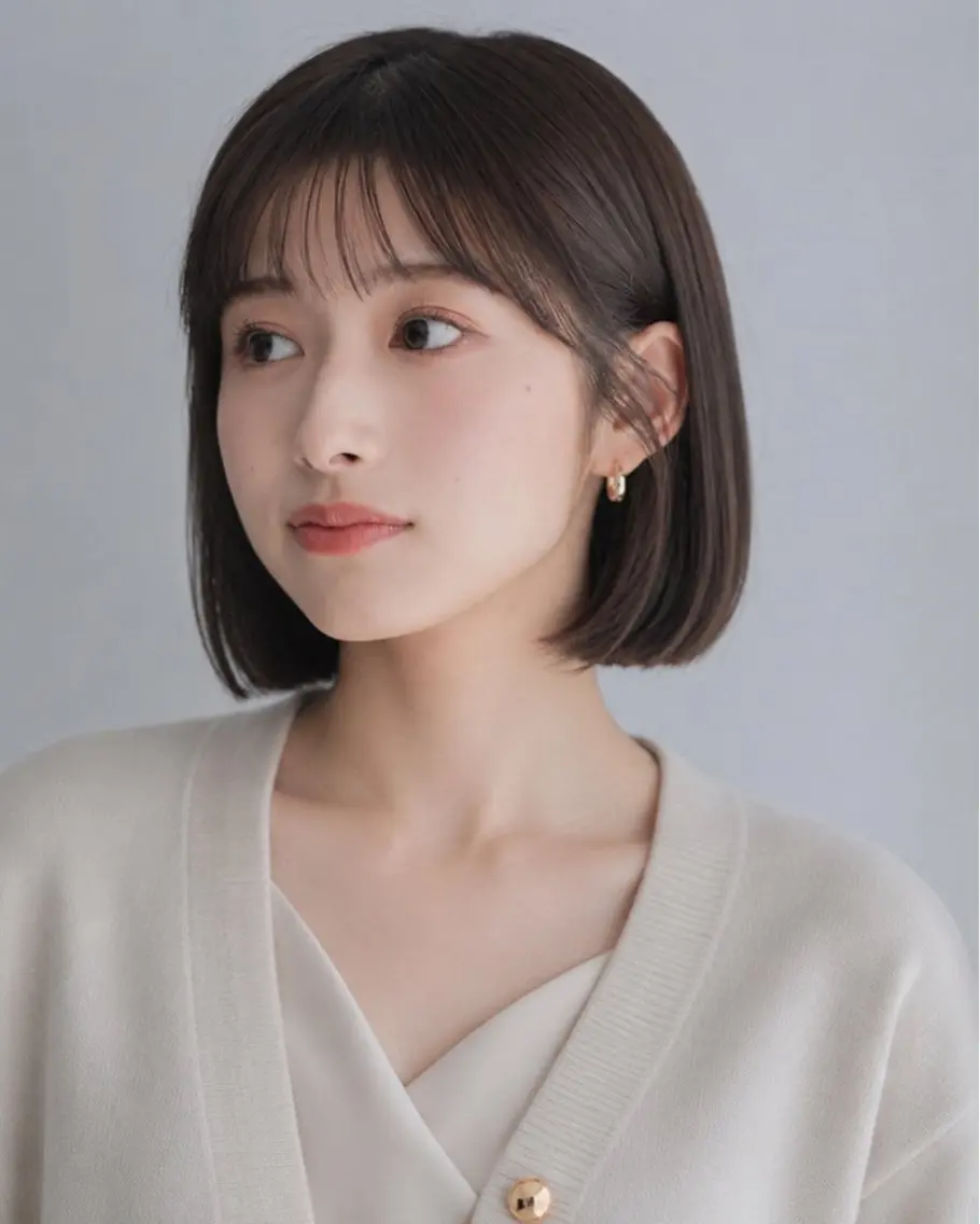 ショート ボブ 顔周りカット カット ヘアカラー トリートメント モテ🤍トレンドヘア /新宿/ワカナのヘアスタイル