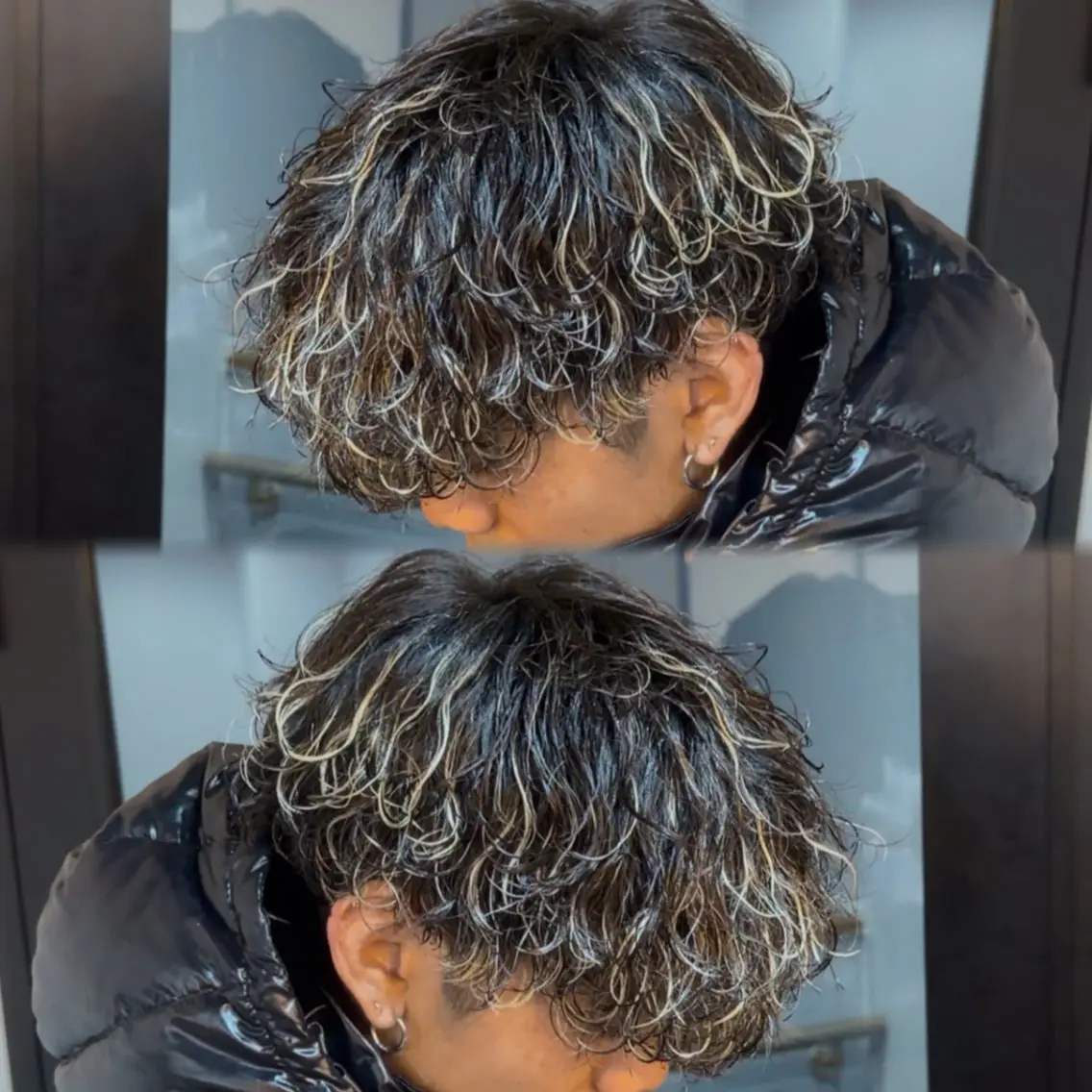 カラー パーマ メンズ センターパート マッシュ メンズパーマ 波巻きパーマ カット ヘアカラー パーマ 縮毛矯正/ツイスパ /ショート/結希のヘアスタイル