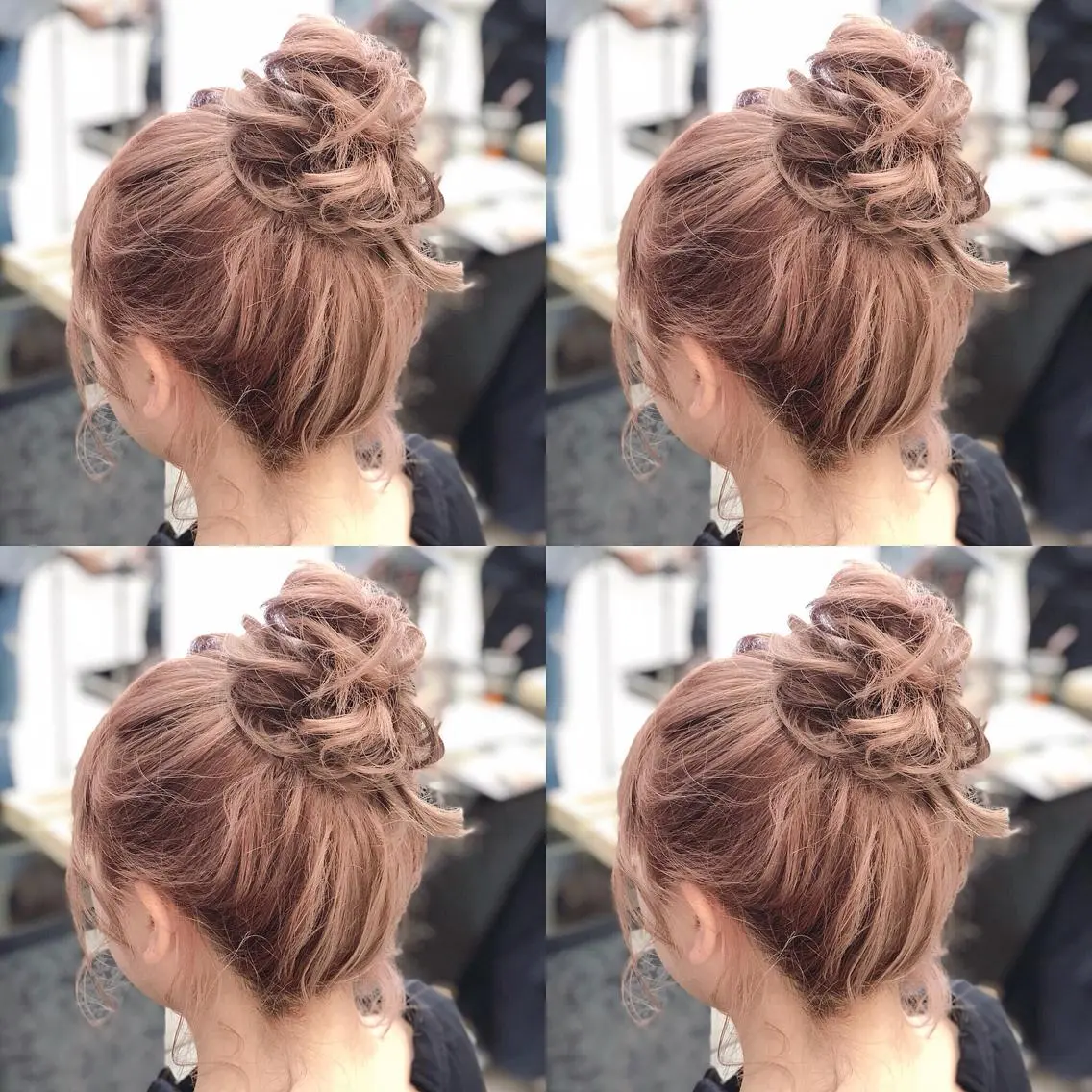 ミディアム ヘアアレンジ お団子ヘア ヘアセット 🌷MAYU 🌷のヘアスタイル