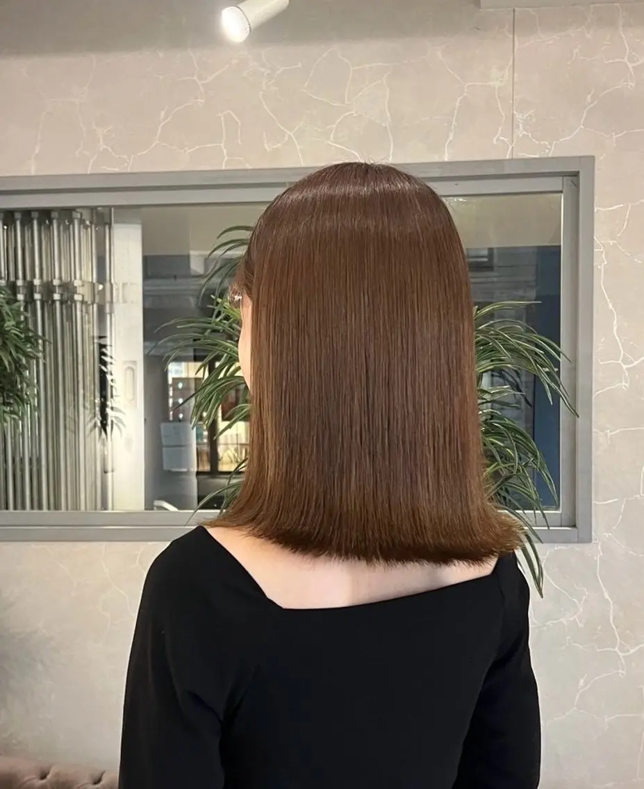 ミディアム カラー ベージュカラー トリートメント 暖色/縮毛矯正/ MAI🌼のヘアスタイル