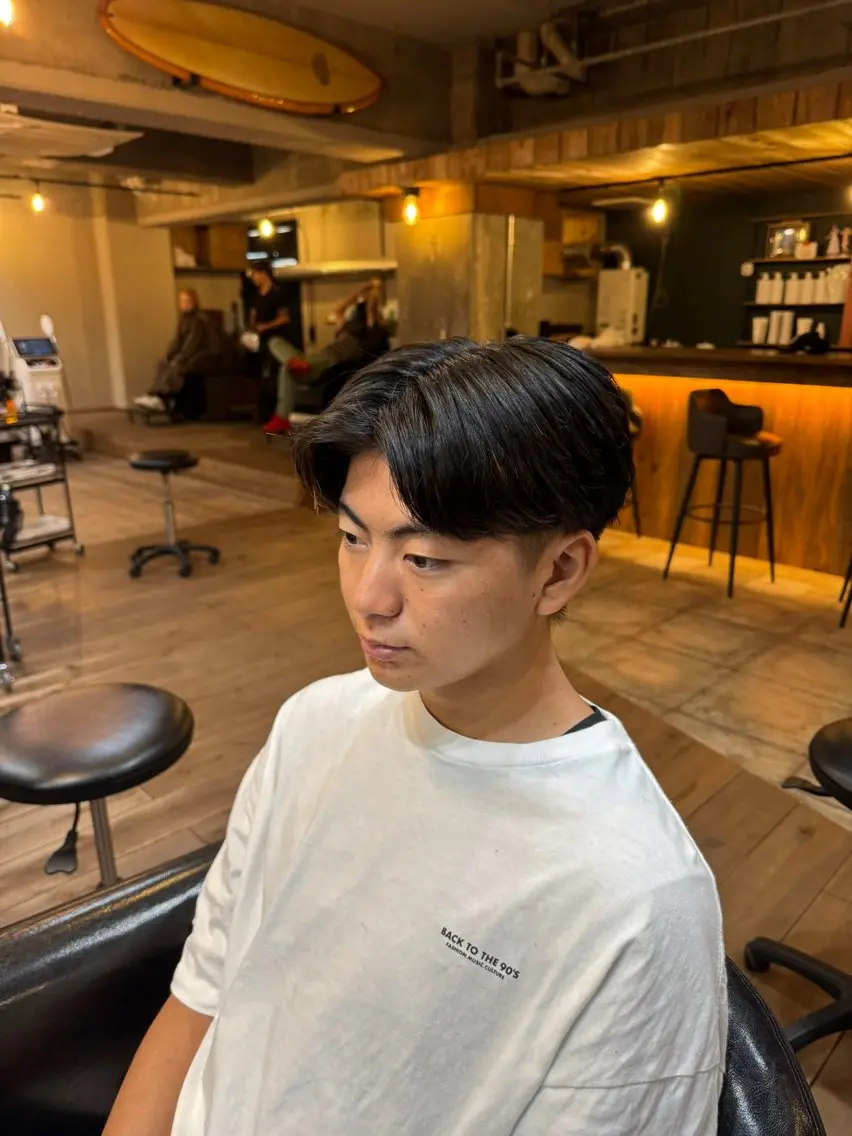 ショート メンズ センターパート カット メンズ/マッシュ センターパート/悠羽のヘアスタイル