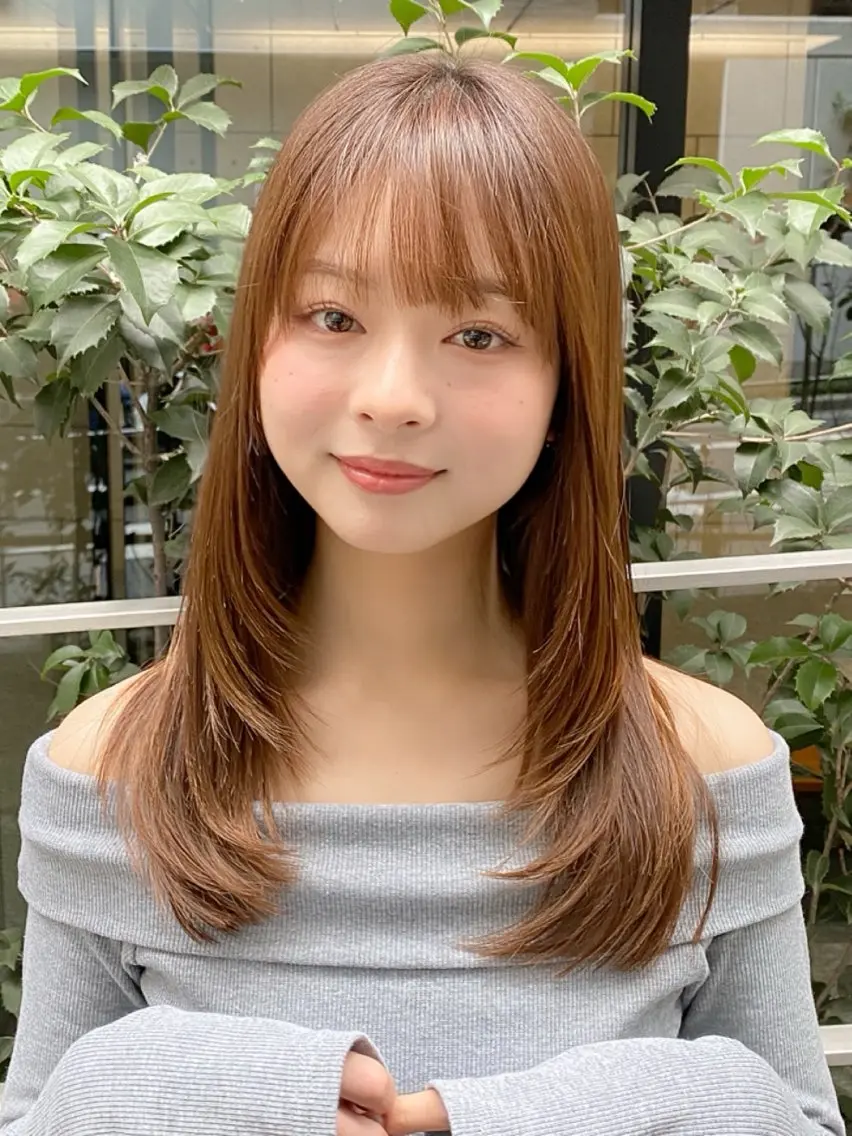 セミロング カラー レイヤーカット 縮毛矯正 カット ヘアカラー 縮毛矯正 トリートメント レイヤー×髪質改善✨ 渋谷/佐藤侑哉のヘアスタイル