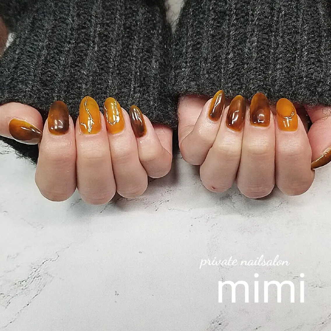 ネイル べっ甲ネイル ニュアンスネイル ハンドネイル 博多ネイル ｍｉｍｉのネイルデザイン