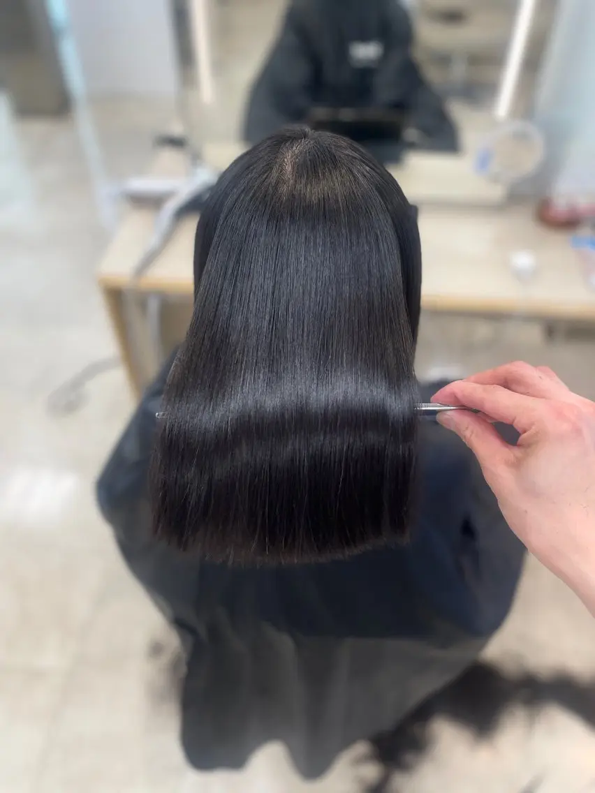 セミロング シャドウパーマ／骨格 矯正カット　トモキのヘアスタイル